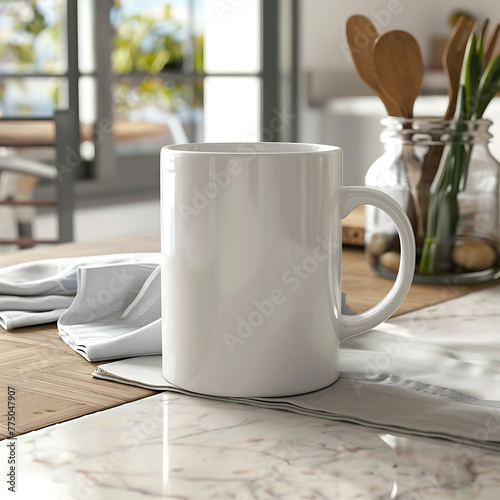 Mock up a white coffee cup to hold your desired contents.