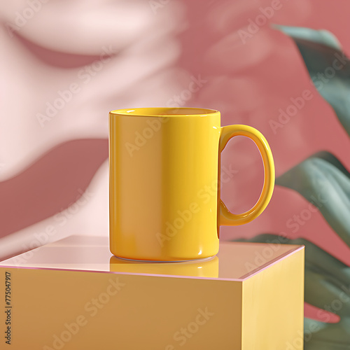Mock up a yellow coffee cup to hold your desired contents.