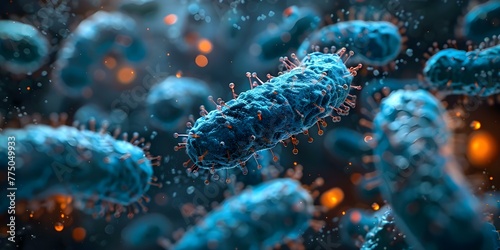 Microscopic image of probiotic bacteria Escherichia coli important for digestion and health. Concept Microbiology, Probiotic Bacteria, Escherichia Coli, Digestive Health, Microscopic Images photo