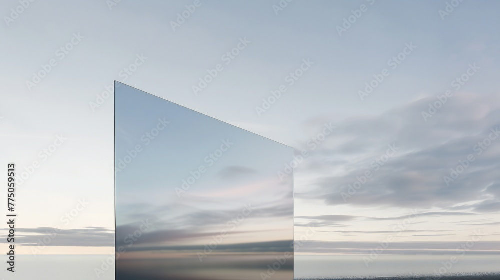Mudflat Mirage: Minimalist canvas capturing the tranquil beauty of mudflats under the open sky.