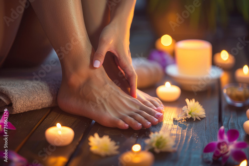 Piedi femminili nella spa photo