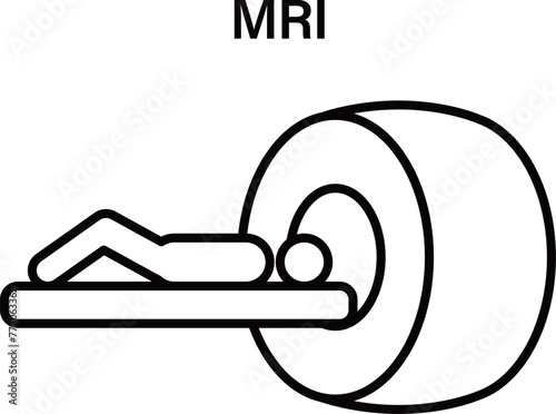 MRIと患者のシンプルな医療アイコン