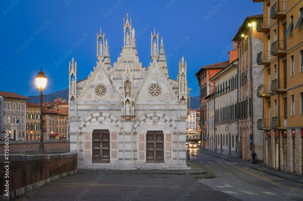 View of Santa Maria della Spina in Pisa - Italy
