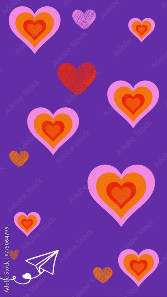 Animated heart pop pattern background/ wallpaper. Animated heart pop pattern background/ wallpaper.