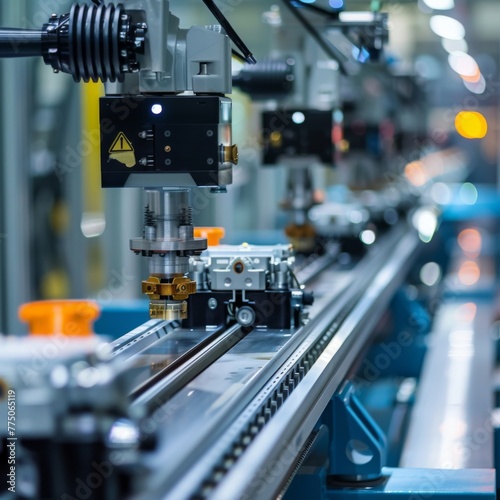 Industrial machinery in action: precision robotics on an automated assembly line © alphaspirit