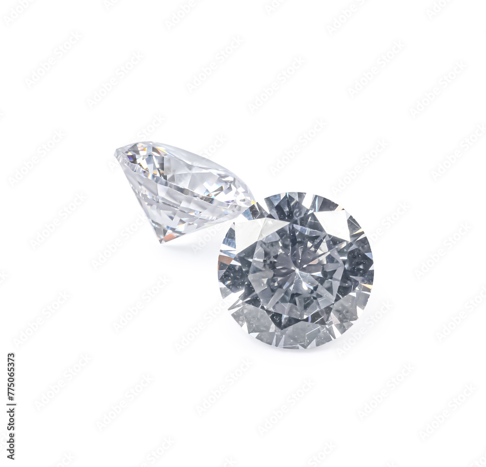 Different beautiful shiny diamonds isolated on white Different beautiful shiny diamonds isolated on white