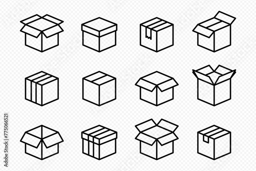 Vector isolated Box icon set © DesiArt