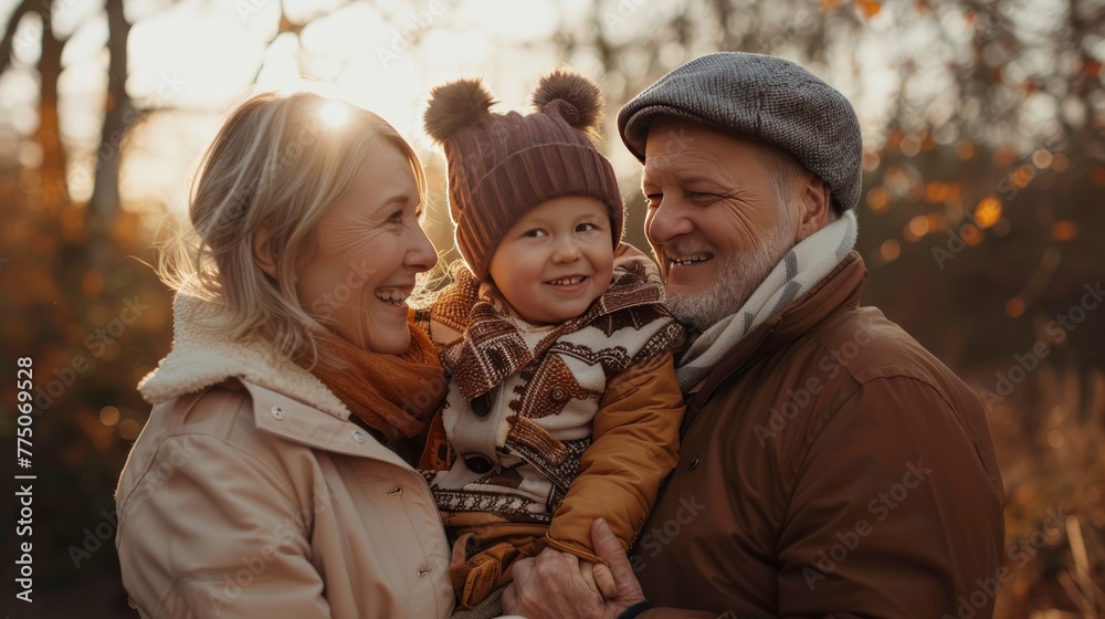 Obraz premium photograph of warm family Beaming full of smiles express happiness