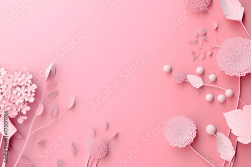 pink background with flowers made by midjourney