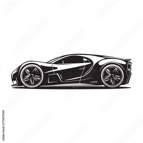 Sports car silhouette Vector Image  car isolated on white