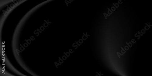 black cloth background abstract with soft waves.