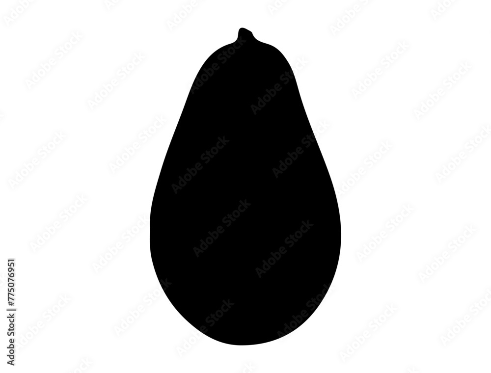 Avocado silhouette vector art white background