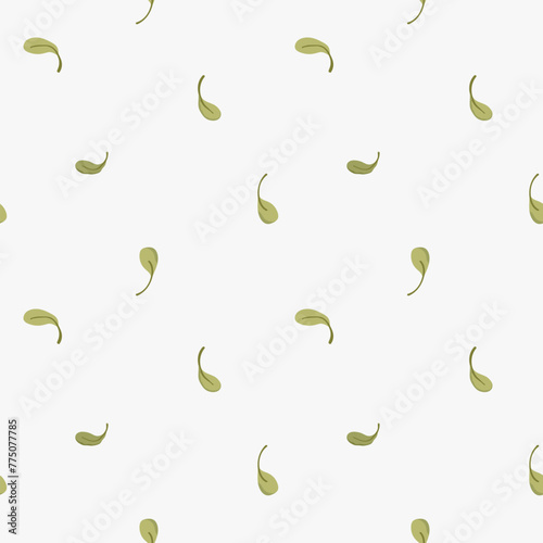 Vector seamless pattern with leaves. Hand drawn summer design for fabric and paper printing. Summer illustration background in retro style.