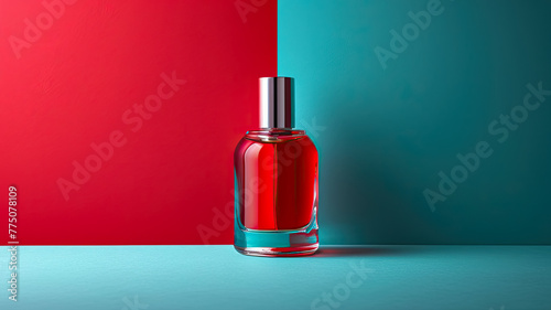 Exquisite perfume bottle captured against a clean background, presented in the highest quality. This ultra-detailed image highlights the elegance and craftsmanship of the fragrance, emphasizing its lu