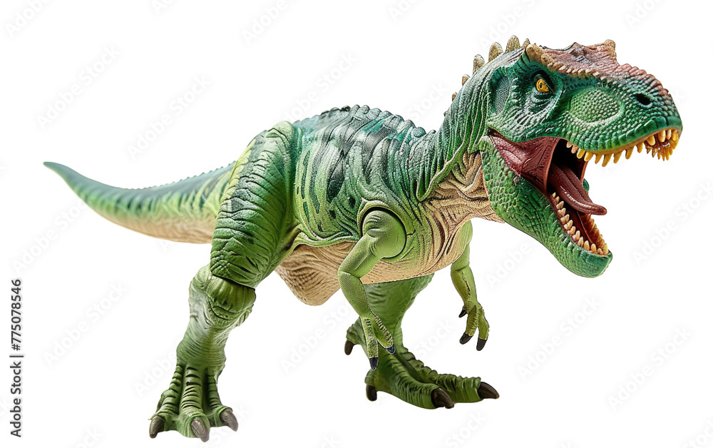 Fototapeta premium Toy Dinosaur Unleashed isolated on transparent Background