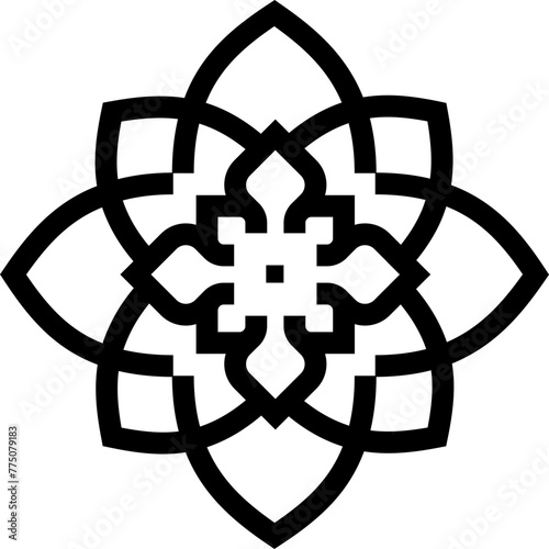 flower pattern geometric pictograph outline icon for pattern,logo,decoration,bullet,etc. 