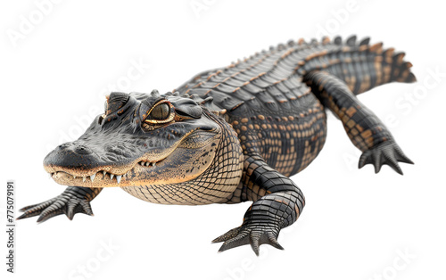 Crocodilian Creations: Exploring Alligator Artistry isolated on transparent Background photo