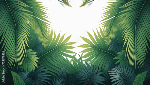 Fototapeta Naklejka Na Ścianę i Meble -  Tropical Palm Leaf Backdrop