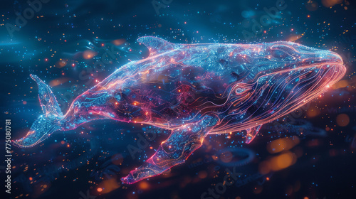 Ethereal Space Whale Among the Stars