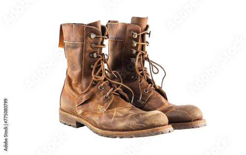 Footwear Fusion: Exploring Brown Boots isolated on transparent Background