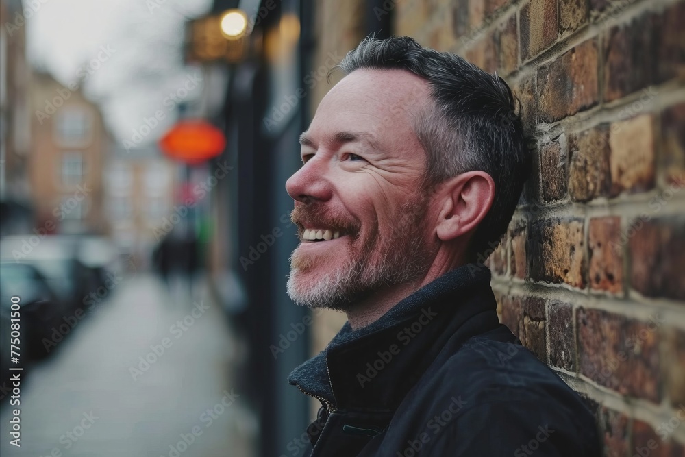 Portrait of a happy senior man smiling in a street in London Portrait of a happy senior man smiling in a street in London