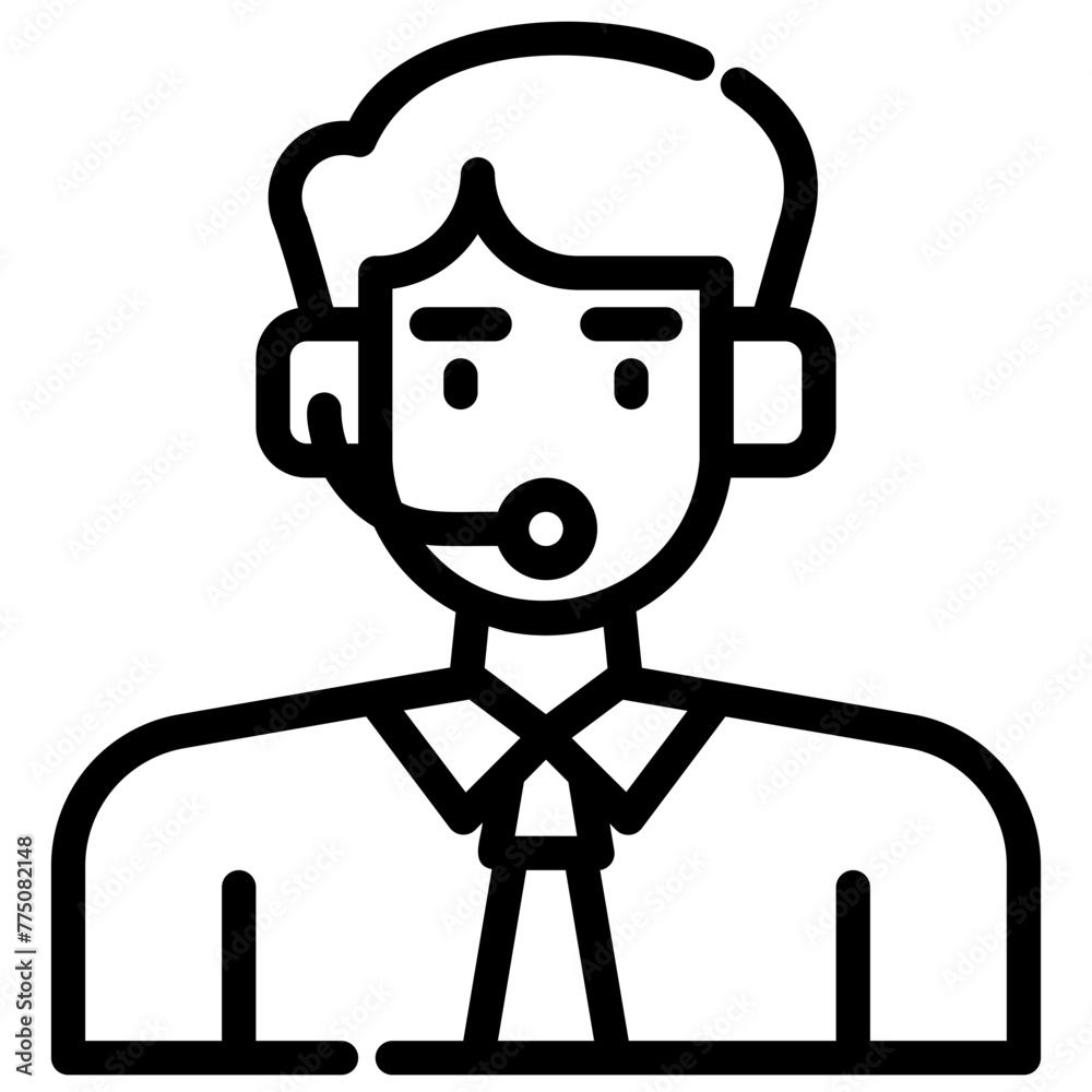 avatar with headphones. vector single icon with a dashed line style. suitable for any purpose. for example: website design, mobile app design, logo, etc. avatar with headphones. vector single icon with a dashed line style. suitable for any purpose. for example: website design, mobile app design, logo, etc.