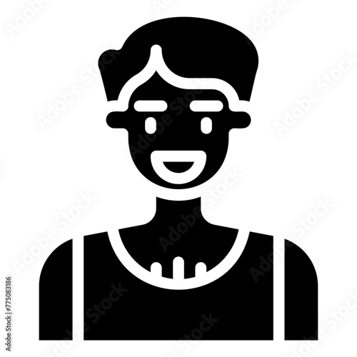 avatar male with a t-shirt. vector single icon with a solid style. suitable for any purpose. for example: website design, mobile app design, logo, etc.