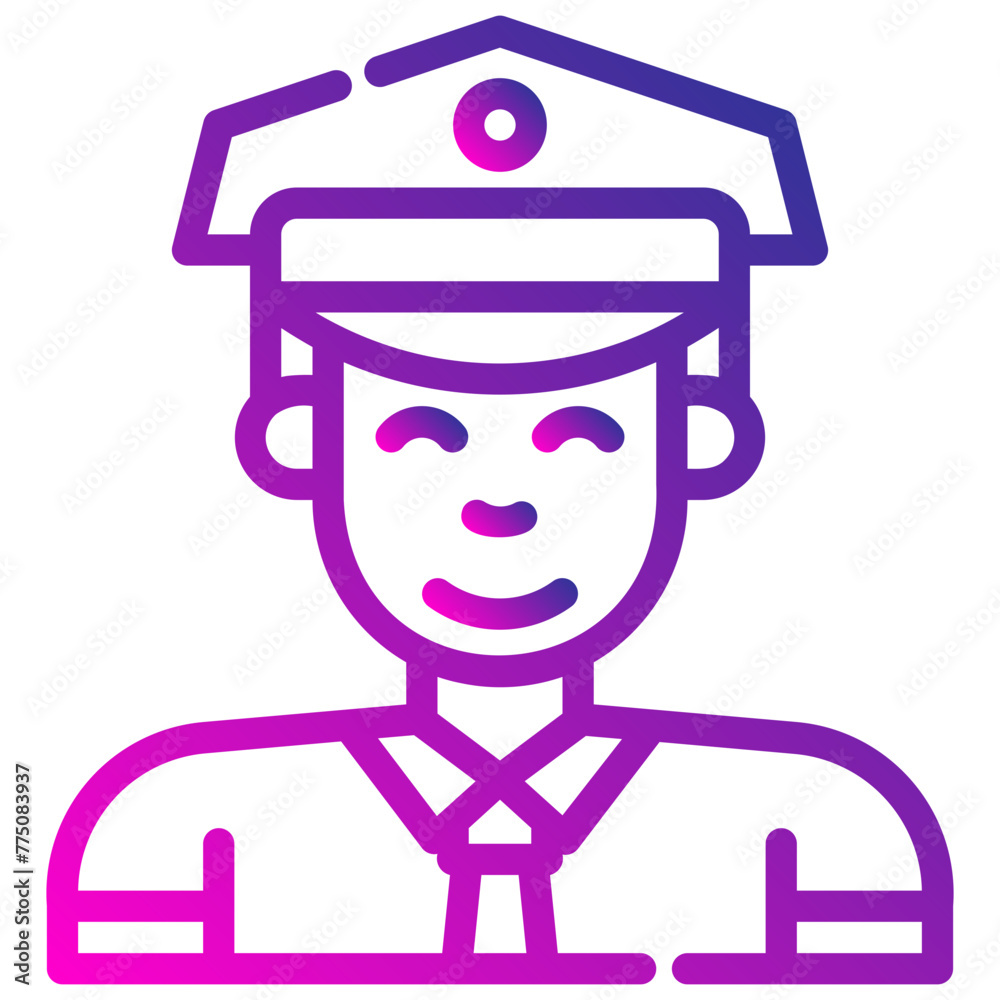 avatar policeman. vector single icon with a dashed line gradient style. suitable for any purpose. for example: website design, mobile app design, logo, etc. avatar policeman. vector single icon with a dashed line gradient style. suitable for any purpose. for example: website design, mobile app design, logo, etc.