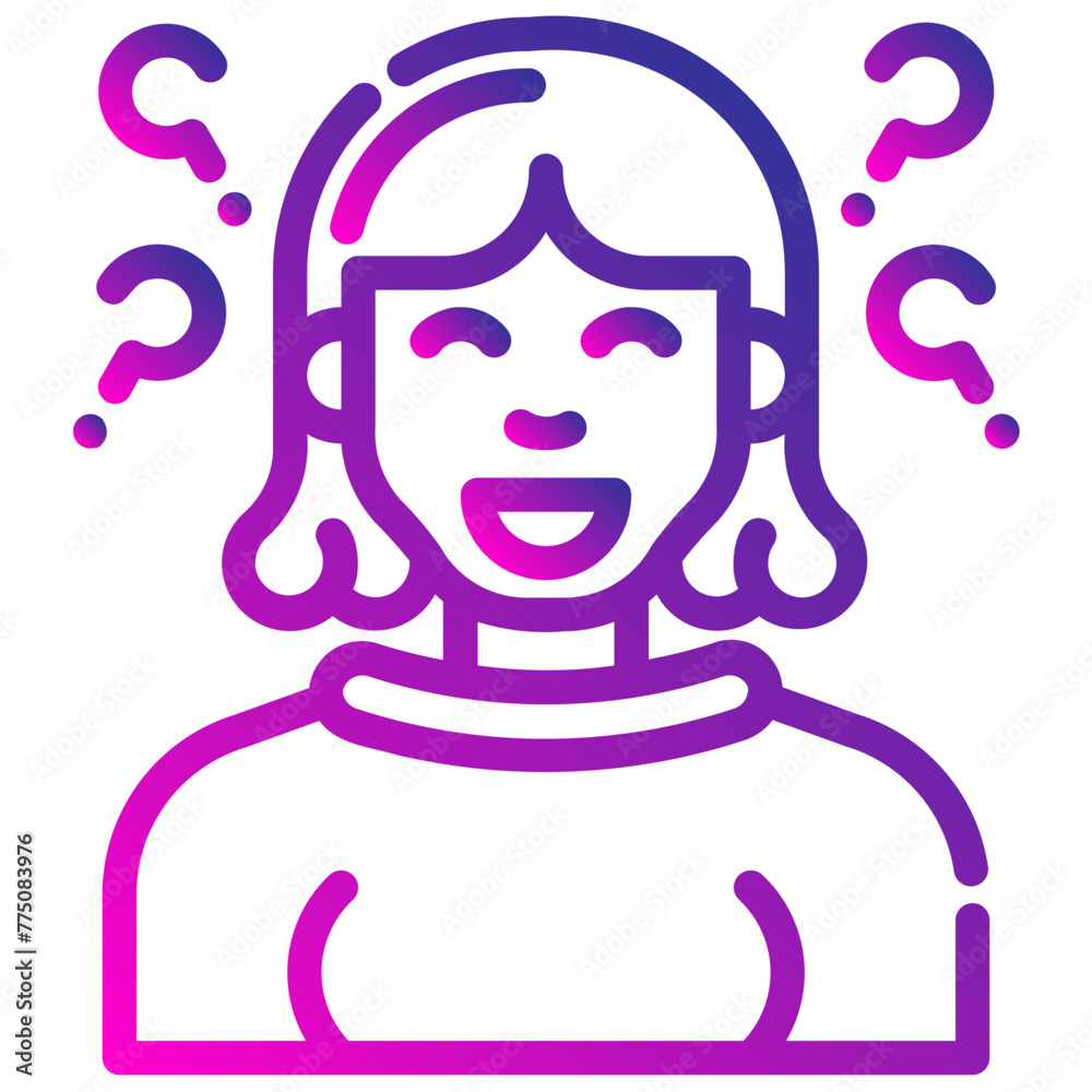 avatar question mark. vector single icon with a dashed line gradient style. suitable for any purpose. for example: website design, mobile app design, logo, etc. avatar question mark. vector single icon with a dashed line gradient style. suitable for any purpose. for example: website design, mobile app design, logo, etc.
