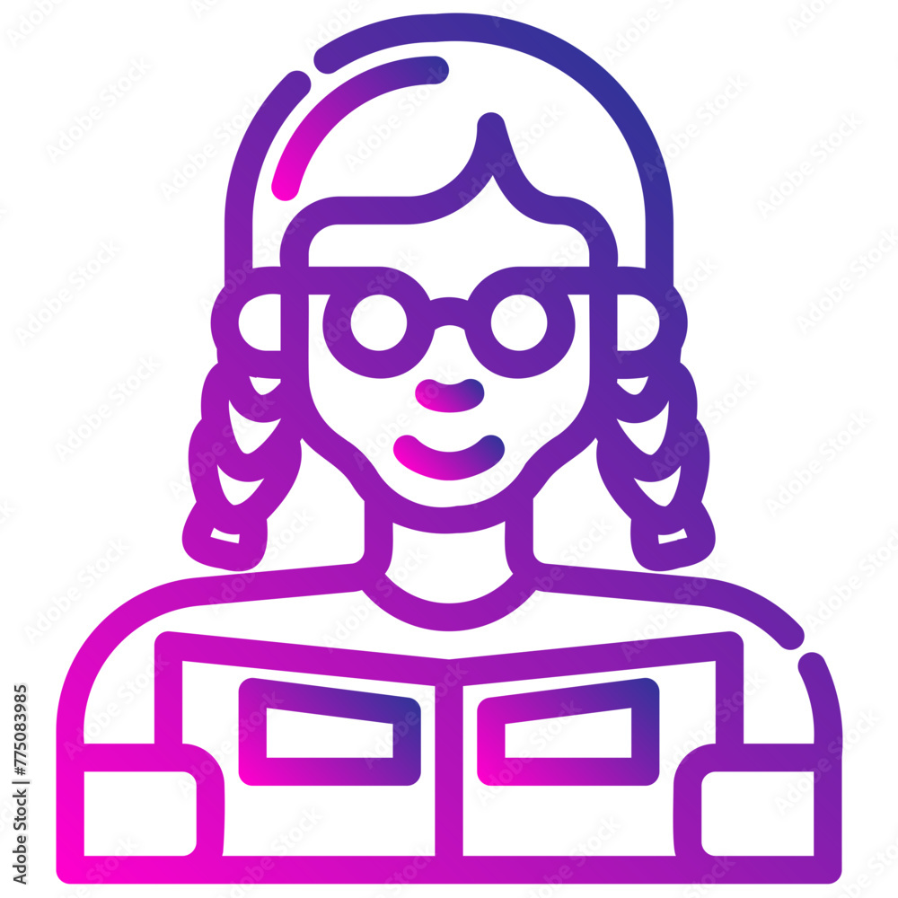 avatar read book. vector single icon with a dashed line gradient style. suitable for any purpose. for example: website design, mobile app design, logo, etc. avatar read book. vector single icon with a dashed line gradient style. suitable for any purpose. for example: website design, mobile app design, logo, etc.