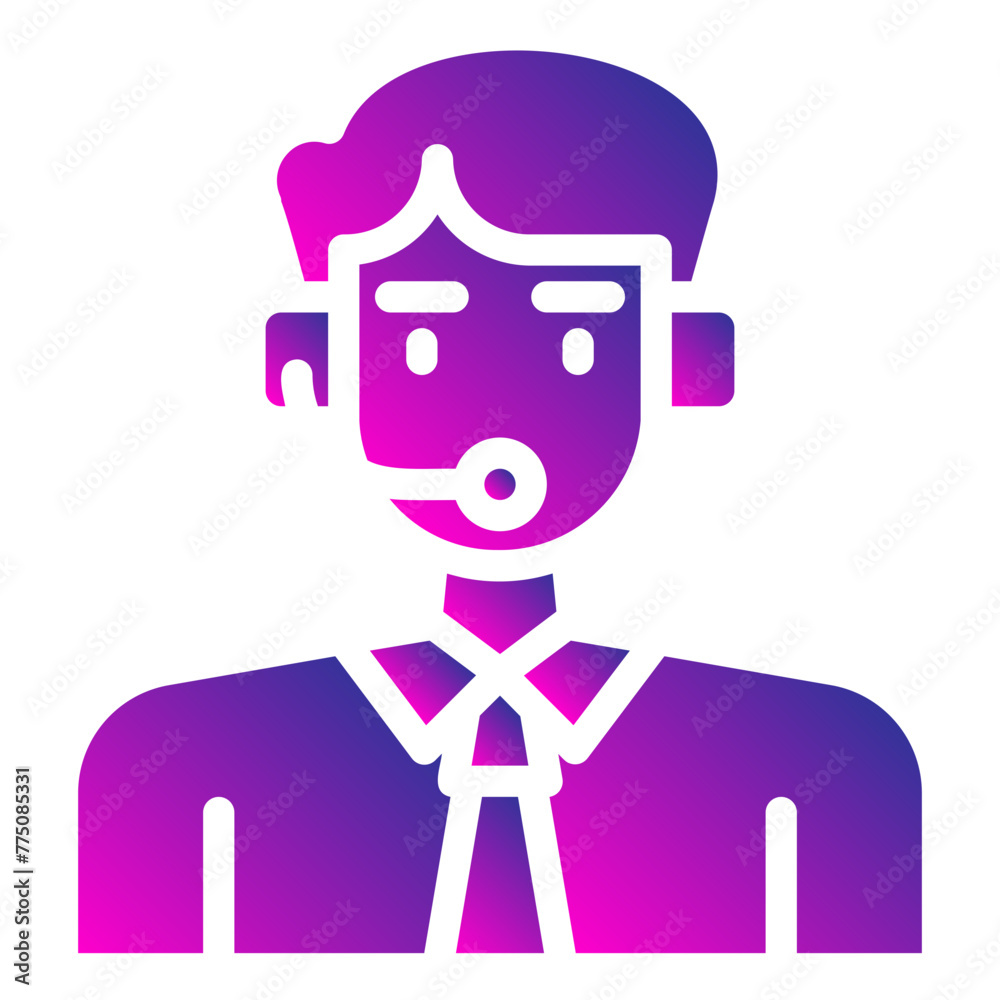 avatar with headphones. vector single icon with a solid gradient style. suitable for any purpose. for example: website design, mobile app design, logo, etc. avatar with headphones. vector single icon with a solid gradient style. suitable for any purpose. for example: website design, mobile app design, logo, etc.