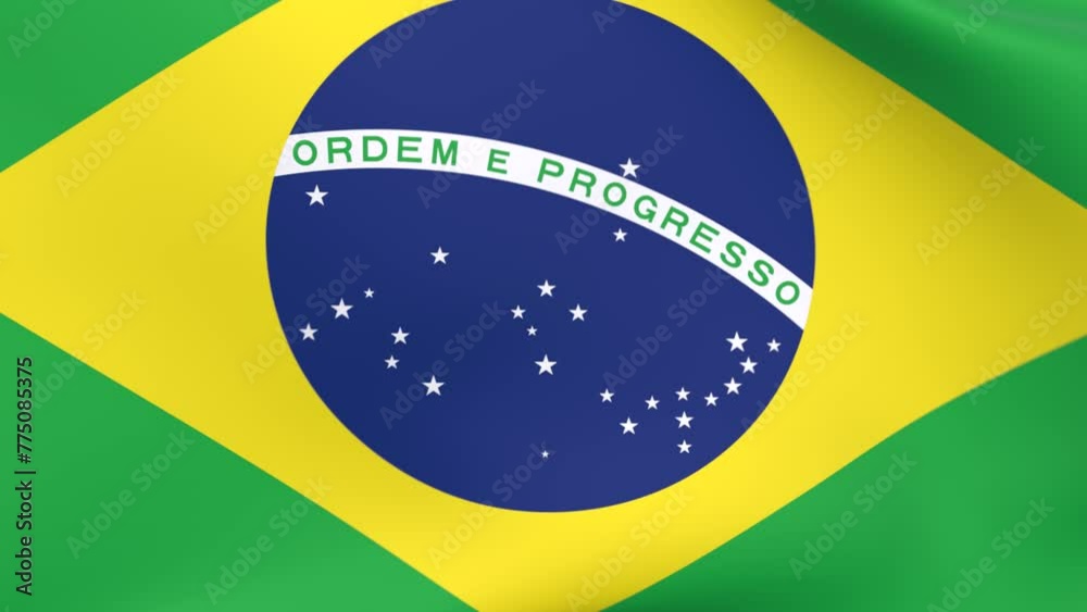 Waving flag of Brazil Animation 3D render Method