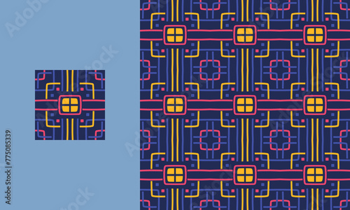 maze seamless pattern in abstract geometric shape illustration background.