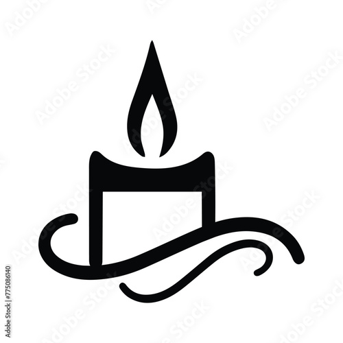 Creative silhouette candle vector art illustration.