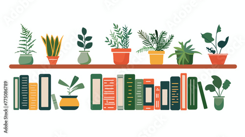 Books with plant vector illustration for stock Books 