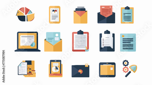 Business Management Flat icons for file document