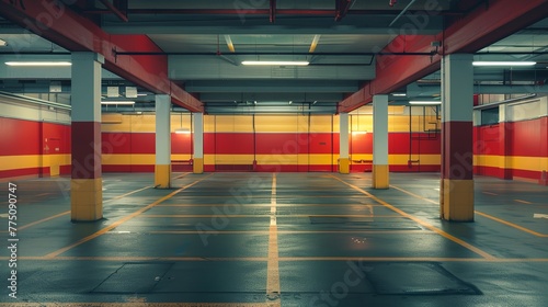 Parking lot in shopping mall with realistic textures © Pter