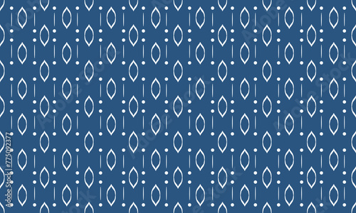 geometric abstract shape art in seamless pattern style illustration in blue background.