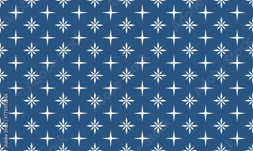 geometric abstract shape art in seamless pattern style illustration in blue background.