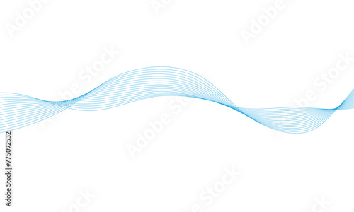 Black line wave in abstract style on white background. Curved lines. Abstract art background vector.