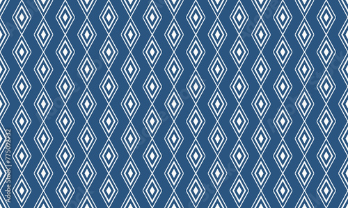 geometric abstract shape art in seamless pattern style illustration in blue background.