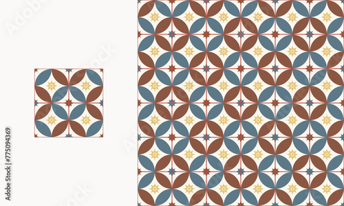 tile ceramic retro abstract shape in geometric seamless pattern style illustration.