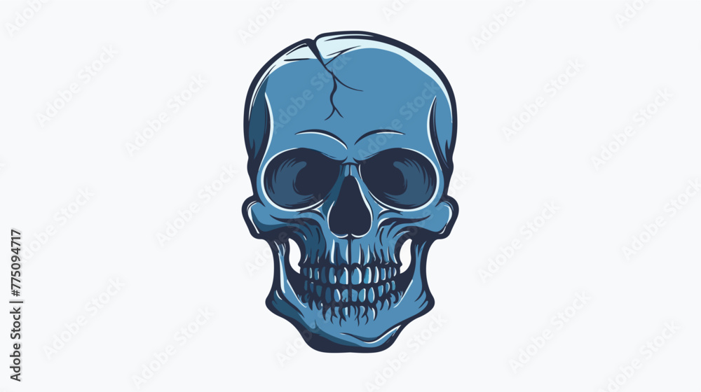 Cool skull logo. Skull vector illustration. flat vector
