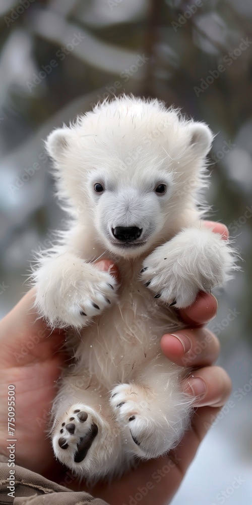 baby bear in the snow