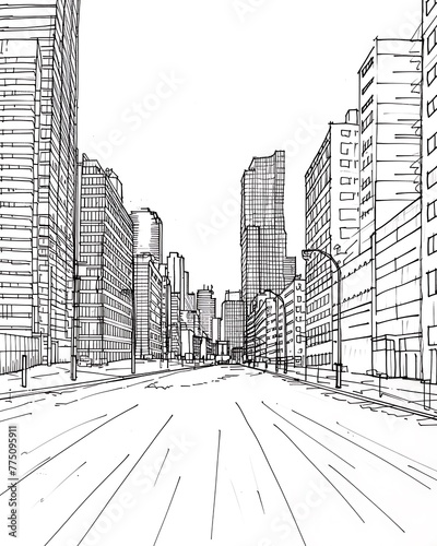 City Building Rough Sketch