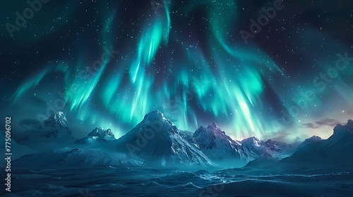 Aurora borealis dancing in the night sky