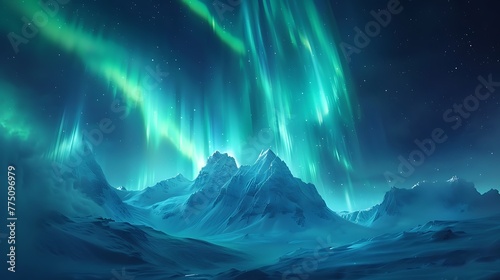 Aurora borealis dancing in the night sky © MuhammadInaam