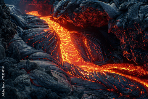 Collection of various lava textures