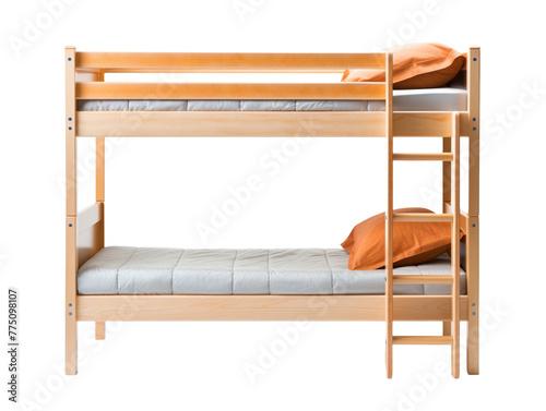 Bunk bed isolated on transparent background, PNG available