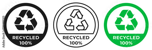 Recycled 100 icon or illustration.